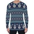 Christmas Snowman Knitted Pattern Print Men's Long Sleeve T-Shirt