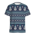 Christmas Snowman Knitted Pattern Print Men's Athletic T-Shirt