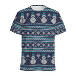 Christmas Snowman Knitted Pattern Print Men's Sports T-Shirt