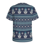 Christmas Snowman Knitted Pattern Print Men's Sports T-Shirt