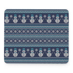 Christmas Snowman Knitted Pattern Print Mouse Pad