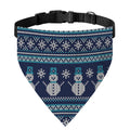 Christmas Snowman Knitted Pattern Print Over The Collar Dog Bandana