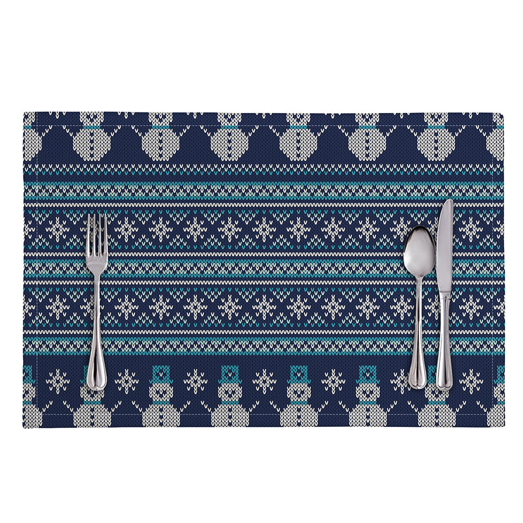 Christmas Snowman Knitted Pattern Print Placemat