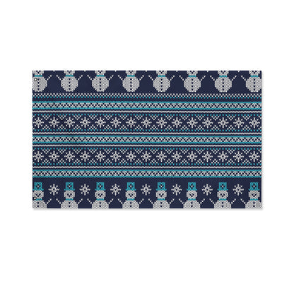 Christmas Snowman Knitted Pattern Print Polyester Flag