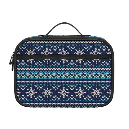 Christmas Snowman Knitted Pattern Print Portable Lunch Bag