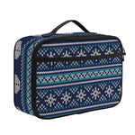 Christmas Snowman Knitted Pattern Print Portable Lunch Bag