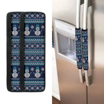 Christmas Snowman Knitted Pattern Print Refrigerator Handle Covers