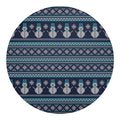 Christmas Snowman Knitted Pattern Print Round Blanket