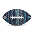 Christmas Snowman Knitted Pattern Print Rugby Ball