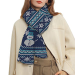 Christmas Snowman Knitted Pattern Print Scarf