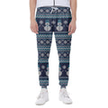 Christmas Snowman Knitted Pattern Print Joggers