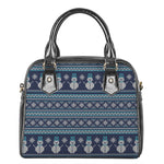 Christmas Snowman Knitted Pattern Print Shoulder Handbag