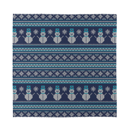 Christmas Snowman Knitted Pattern Print Silk Bandana