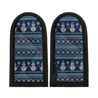Christmas Snowman Knitted Pattern Print Skillet Handle Cover