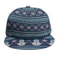 Christmas Snowman Knitted Pattern Print Snapback Cap