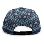 Christmas Snowman Knitted Pattern Print Snapback Cap