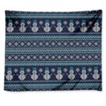 Christmas Snowman Knitted Pattern Print Tapestry