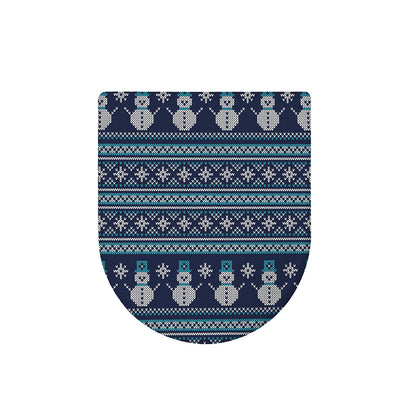 Christmas Snowman Knitted Pattern Print Toilet Lid Cover