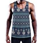 Christmas Snowman Knitted Pattern Print Training Tank Top