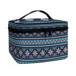 Christmas Snowman Knitted Pattern Print Travel Makeup Bag