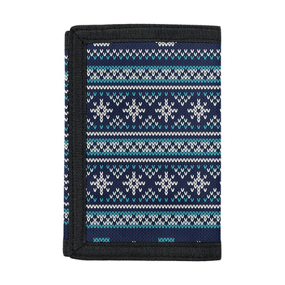 Christmas Snowman Knitted Pattern Print Trifold Wallet
