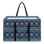 Christmas Snowman Knitted Pattern Print Utility Tote Bag