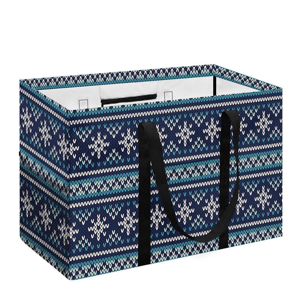 Christmas Snowman Knitted Pattern Print Utility Tote Bag
