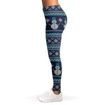 Christmas Snowman Knitted Pattern Print Women's Leggings