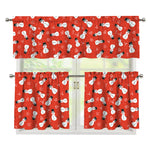 Christmas Snowman Pattern Print 3 Piece Kitchen Curtains