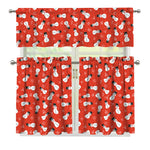 Christmas Snowman Pattern Print 3 Piece Kitchen Curtains