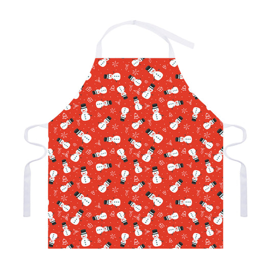 Christmas Snowman Pattern Print Adjustable Apron