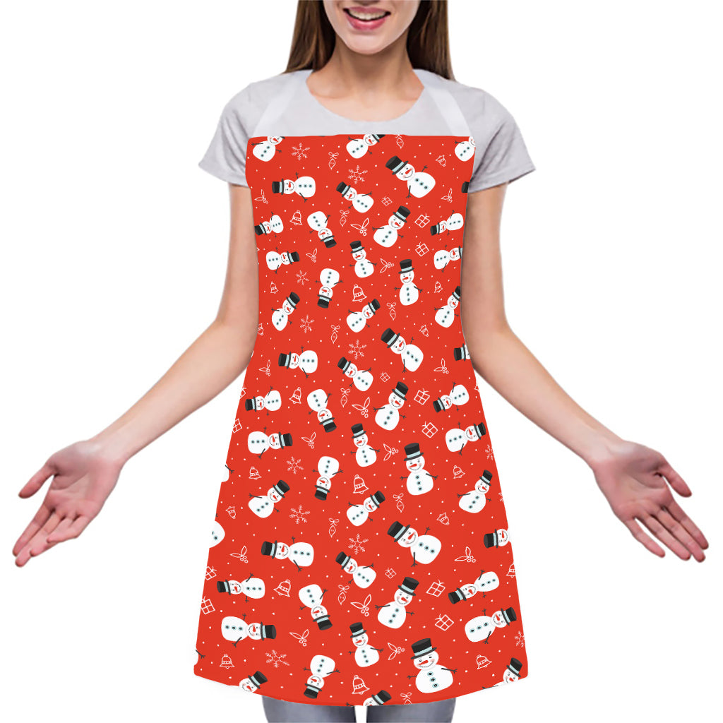 Christmas Snowman Pattern Print Adjustable Apron