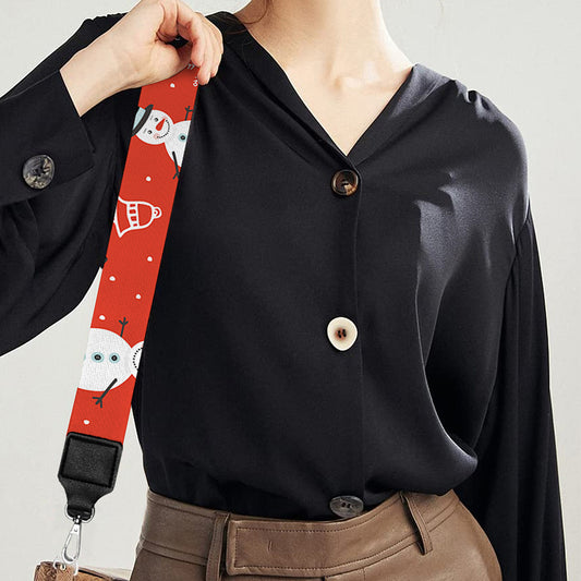 Christmas Snowman Pattern Print Bag Strap