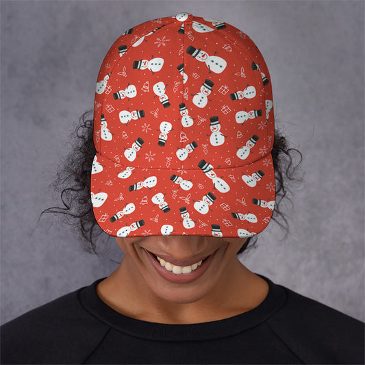 Christmas Snowman Pattern Print Baseball Cap