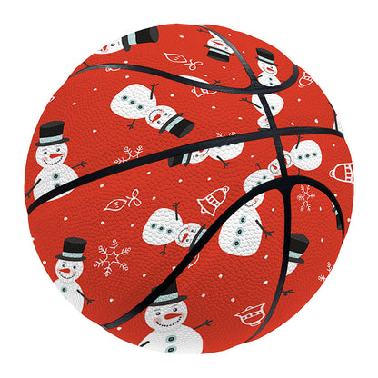 Christmas Snowman Pattern Print Basketball