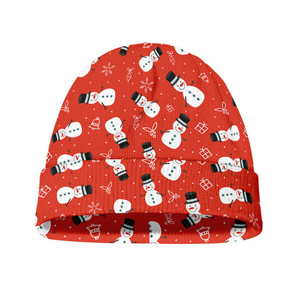 Christmas Snowman Pattern Print Beanie