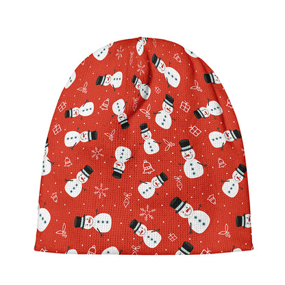 Christmas Snowman Pattern Print Beanie
