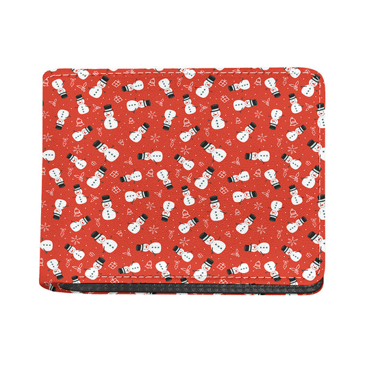 Christmas Snowman Pattern Print Bifold Wallet