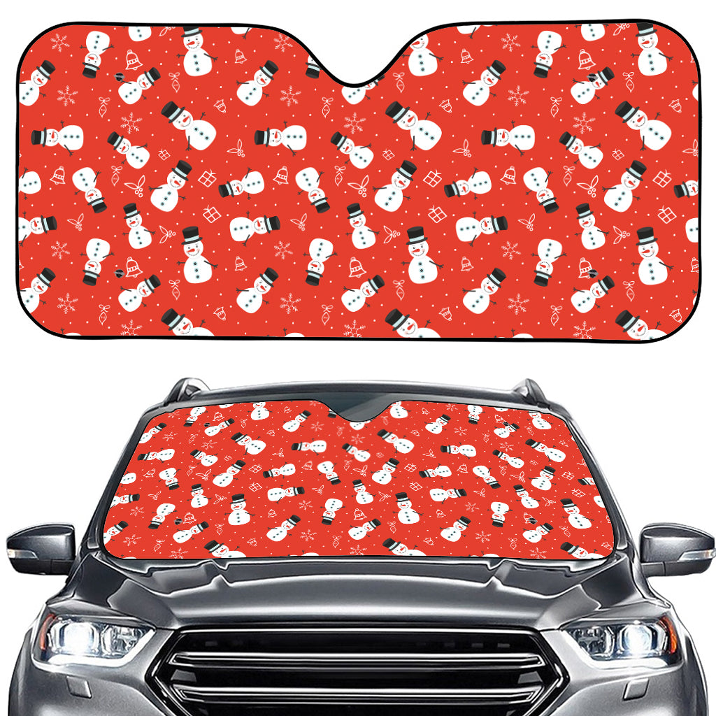 Christmas Snowman Pattern Print Car Windshield Sun Shade