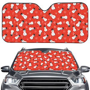 Christmas Snowman Pattern Print Car Windshield Sun Shade