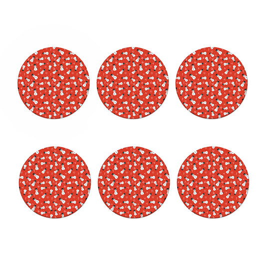 Christmas Snowman Pattern Print Coaster Set