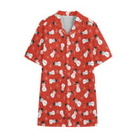 Christmas Snowman Pattern Print Cotton Hawaiian Shirt