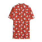 Christmas Snowman Pattern Print Cotton Hawaiian Shirt