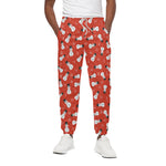 Christmas Snowman Pattern Print Cotton Pants