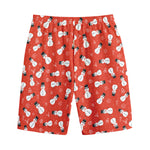 Christmas Snowman Pattern Print Cotton Shorts