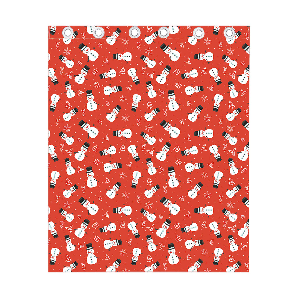 Christmas Snowman Pattern Print Curtain