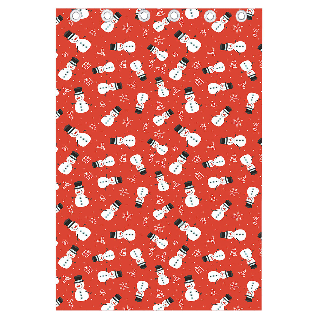 Christmas Snowman Pattern Print Curtain