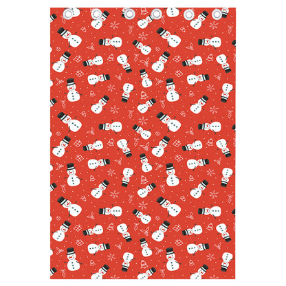 Christmas Snowman Pattern Print Curtain