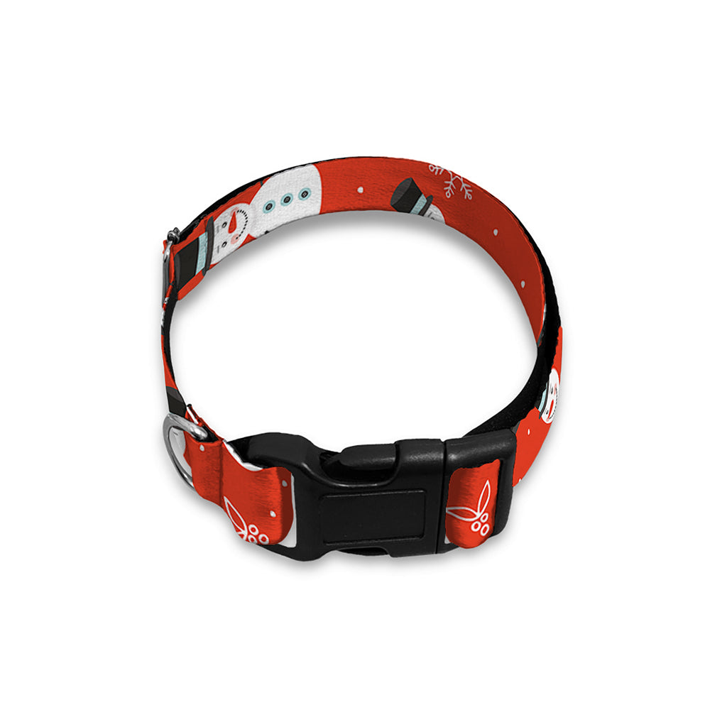 Christmas Snowman Pattern Print Dog Collar