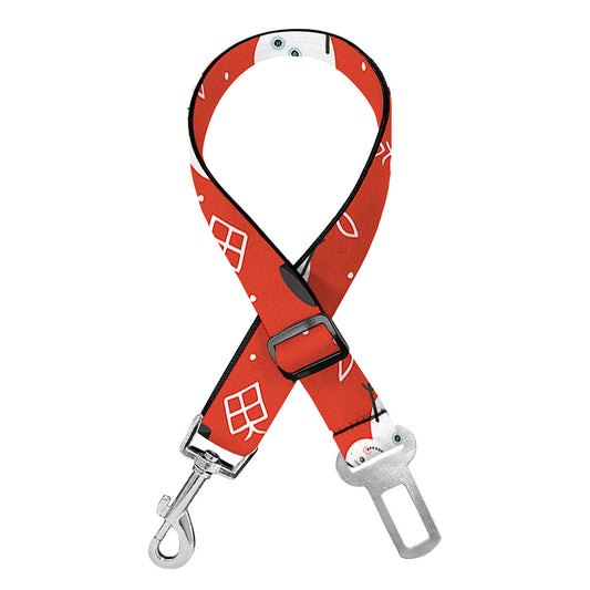 Christmas Snowman Pattern Print Dog Seat Belt